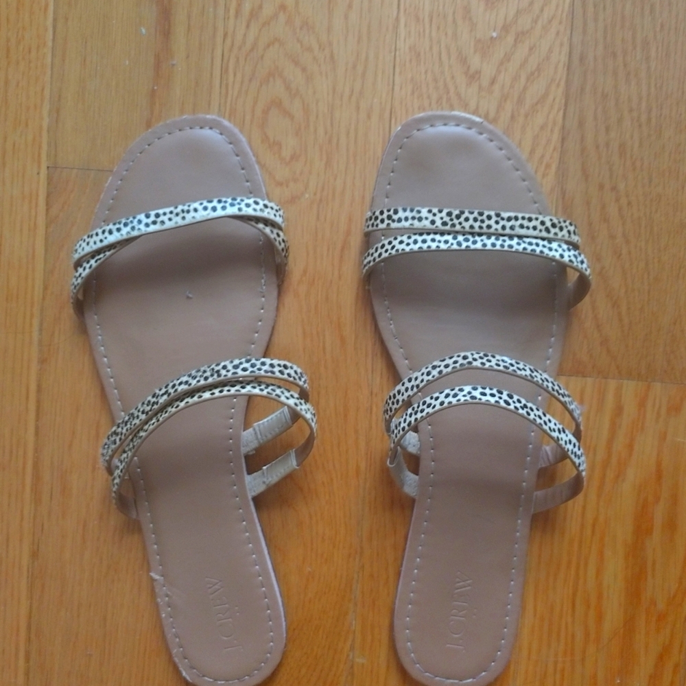 J Crew Factory Leopard Slides